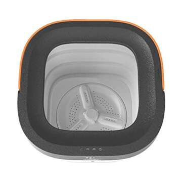 Portable Mini Folding Clothes Washing Machine, Bucket Automatic Home Travel Self-Driving Tour Underwear Foldable Washer, Pink