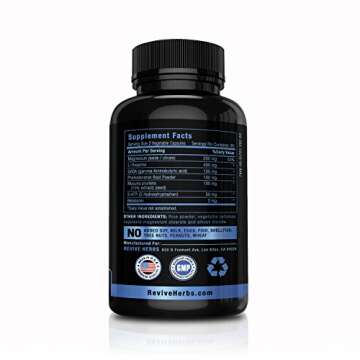 Revive Herbs Melatonin, GABA, L-Theanine - for Occasional Sleeplessness Only - 60 Veggies Capsules - Includes Magnesium, 5-HTP, Phellodendron Root Powder & Mucuna Pruriens