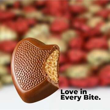 Reeces Valentines Day Milk Chocolate Peanut Butter Hearts Treats - 2 LB of Red & Gold Foil Wrapped Delights, Ideal for Bulk Candy, Holiday Gift Basket Filler, and a Chocolate Gift Box for a Sweet Valentine's Celebration (Approx. 80 pcs)