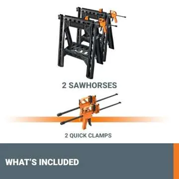 Worx WX065 Clamping Sawhorses with Bar Clamps