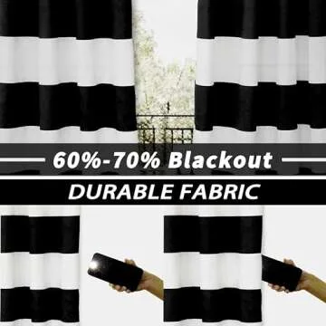 DriftAway Elegant Black Stripe Room Darkening Curtains