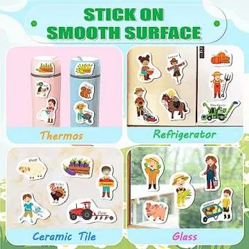 iGetooy Reusable Sticker Books for Toddlers 1-3, Farm Stickers for Kids, Stickers for Toddlers 3+ Ages, Airplane Train Car Travel Essentials Toy for Kids Girls Boys