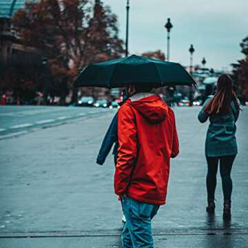 PFFY 2 Packs Travel Umbrella Windproof Auto Open & Close Collapsible Folding Small Compact Backpack Car travel Essentials Purse Umbrellas for Rain Black+Blue