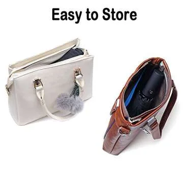 PFFY Self-Closing Travel Umbrella for Windy & Rainy Days