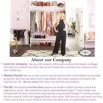 Boottique Boot Organizer: The Boot Rack- Fits in Most Closets- Hangs, Holds, Shapes, & Protects every size and style of Boots (Boot Rack with 6 Gold Hangers)