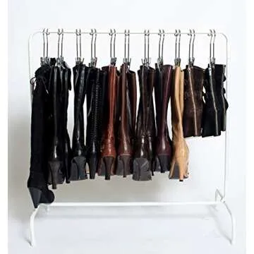 Boottique Boot Organizer: The Boot Rack- Fits in Most Closets- Hangs, Holds, Shapes, & Protects every size and style of Boots (Boot Rack with 6 Gold Hangers)