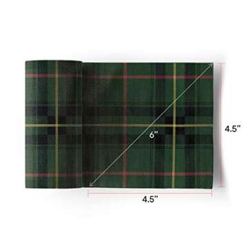 MY DRAP Cotton Cocktail Napkin 4.5 x 4.5 in, Green Tartan Christmas, 50 Units per roll