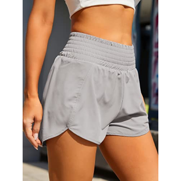 BMJL Women's High Waisted Athletic Shorts with Pocket