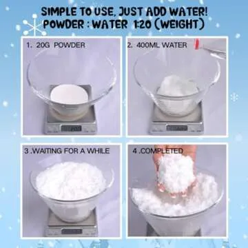 YIQUDUO Instant Snow Powder - Add Water Grows to 100x, Makes 10 Gallons of Fake Artificial Snow- Great for Cloud Slime, Science Projects and DIY Arts & Crafts Snow Decoration