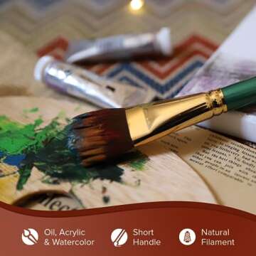 Silver Brush Limited 2303S Ultimate Varnish Mop, Oval Brush, Short Handle