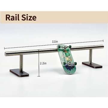 RACOFSB Fingerboard Rail Obstacles Self Assembled Made of Solid Stainless Steel for Pro Finger Skateboard (11" Long 2.2" Tall)