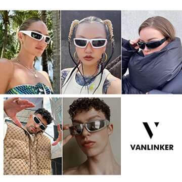 VANLINKER Y2K Wrap Around Sunglasses for Trendy Style