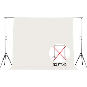 Joccun 8X10FT Ivory Backdrop Background for Photography,Polyester Backdrop Curtain Background Screen...