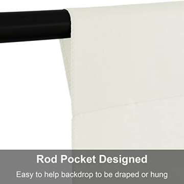 Joccun 8X10FT Ivory Backdrop Background for Photography,Polyester Backdrop Curtain Background Screen for Photography,Photoshoot,Video Recording,Studio(8X10ft,Ivory)