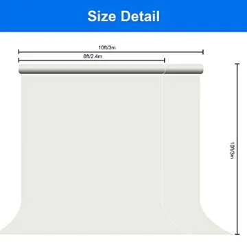 Joccun 8X10FT Ivory Backdrop Background for Photography,Polyester Backdrop Curtain Background Screen for Photography,Photoshoot,Video Recording,Studio(8X10ft,Ivory)