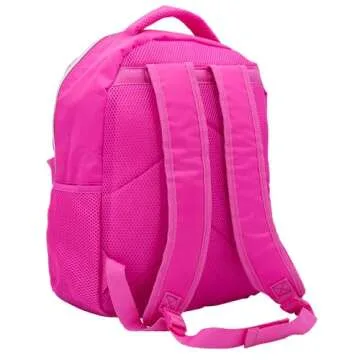 AI ACCESSORY INNOVATIONS Barbie Backpack for Girls, Bookbag with Adjustable Shoulder Straps & Padded Back, Barbie Pink 16 Inch Schoolbag with Raised Embroidered Logo, Durable School Bag for Kids