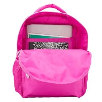 AI ACCESSORY INNOVATIONS Barbie Backpack for Girls, Bookbag with Adjustable Shoulder Straps & Padded Back, Barbie Pink 16 Inch Schoolbag with Raised Embroidered Logo, Durable School Bag for Kids