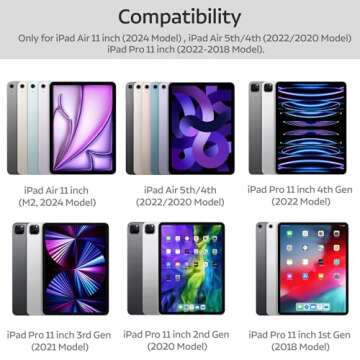 Keyboard Case for iPad Air 11 inch M2 2024/ iPad Pro 11 inch 2022-2018 (1st, 2nd, 3rd, 4th Gen)/ iPa...