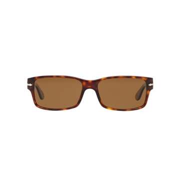 Persol PO2803S Rectangular Sunglasses, Havana/Brown Polarized, 58 mm
