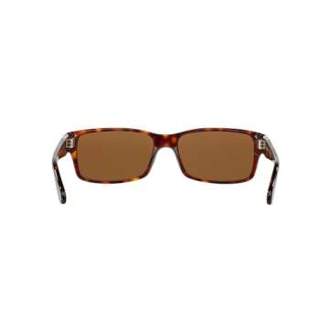 Persol PO2803S Rectangular Sunglasses, Havana/Brown Polarized, 58 mm