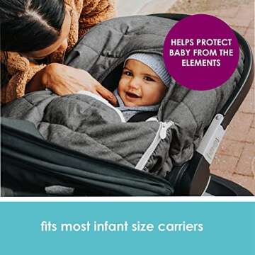 JJ Cole Winter Baby Car Seat Cover - Winter Car Seat Cover for Baby Seat or Stroller - Infant Car Se...