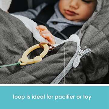 JJ Cole Winter Baby Car Seat Cover - Winter Car Seat Cover for Baby Seat or Stroller - Infant Car Seat Covers with Warm Sherpa Lining - Heather Gray