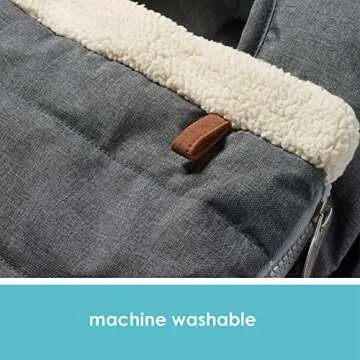 JJ Cole Winter Baby Car Seat Cover - Winter Car Seat Cover for Baby Seat or Stroller - Infant Car Seat Covers with Warm Sherpa Lining - Heather Gray