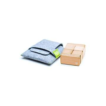 8 Piece Tegu Pocket Pouch Magnetic Wooden Block Set, Natural