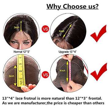 100% Human Hair Wigs for Black Women Natural Water Wave Lace Front Wigs Human Hair with Baby Hair Pre Plucked Ear to Ear 13x4 Lace Frontal Wigs Brazilian Virgin Curly Hair Easy to Manage Wigs 22 Inch