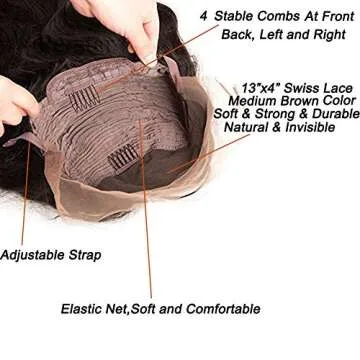 100% Human Hair Wigs for Black Women Natural Water Wave Lace Front Wigs Human Hair with Baby Hair Pre Plucked Ear to Ear 13x4 Lace Frontal Wigs Brazilian Virgin Curly Hair Easy to Manage Wigs 22 Inch