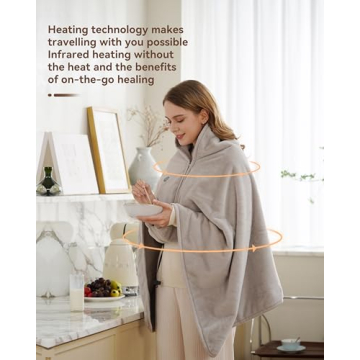 Zireot Heated Blanket Battery Operated ,Heating Blanket for neeck and Shoulder