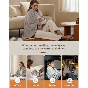 Zireot Heated Blanket Battery Operated ,Heating Blanket for neeck and Shoulder