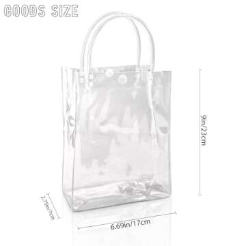BadenBach 24 PCS Clear Gift Bags with Handle,9.1" x 6.7" x 2.8",Plastic Clear Gift Bag Clear Goodie ...