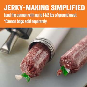 LEM Products Jerky Cannon with Nozzles and Brush, Backwoods Seasonings, Anodized Aluminum and Stainless Steel