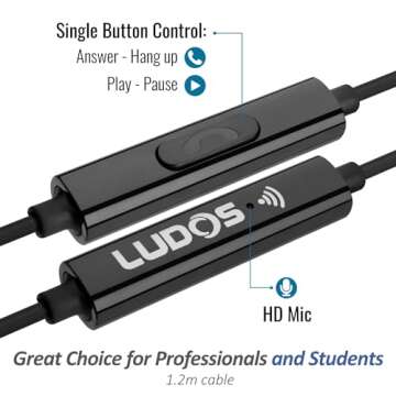 LUDOS FEROX Wired Earbuds with Microphone and Warranty