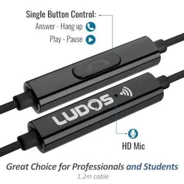 LUDOS FEROX Wired Earbuds with Microphone and Warranty