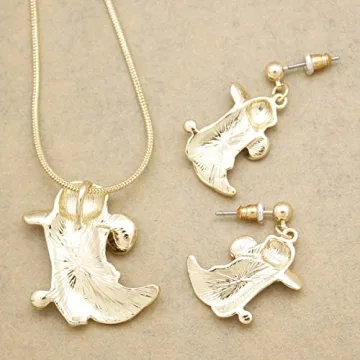 Stylish Gold Western Jewelry Set with Cowboy Hat and Boot