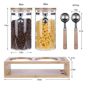 KKC Airtight Glass Jars for Coffee, Sugar, and Tea