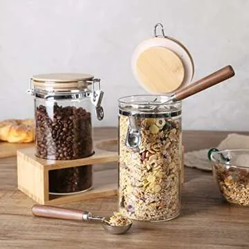 KKC Airtight Glass Jars for Coffee, Sugar, and Tea
