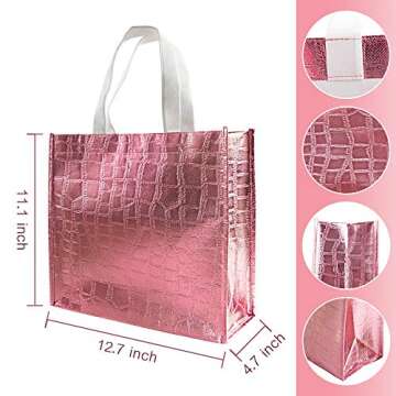 LadyRosian 12 Pcs Reusable Rose Gold Gift Bags