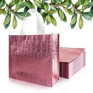 LadyRosian 12 Pcs Reusable Rose Gold Gift Bags