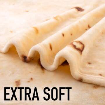 Zulay Burritos Tortilla Blanket Wrap - Double Sided Large 60 inches Blanket - Holiday Novelty Blanke...