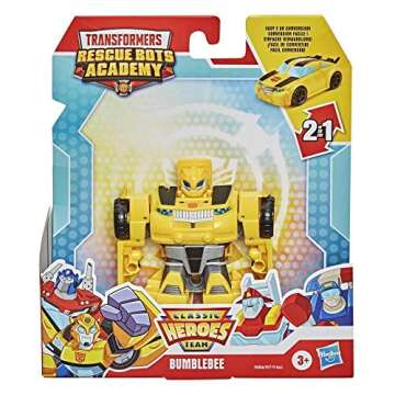Transformers Playskool Heroes Rescue Bots Academy Classic Heroes Team Bumblebee Converting Toy, 4.5-Inch Action Figure, Kids Ages 3 and Up