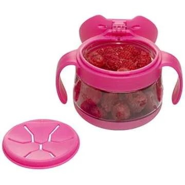 Ubbi Tweat No Spill 2 Pack Snack Container for Kids, BPA-Free, Toddler Snack Catcher, Green/Pink