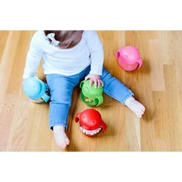 Ubbi Tweat No Spill 2 Pack Snack Container for Kids, BPA-Free, Toddler Snack Catcher, Green/Pink