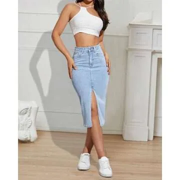 Stylish Women's Denim Pencil Skirt - High Waist & Casual