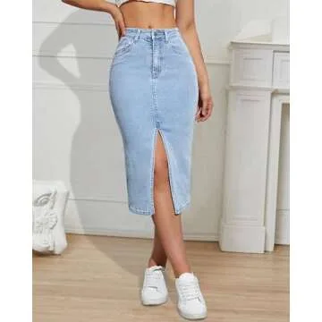 Stylish Women's Denim Pencil Skirt - High Waist & Casual