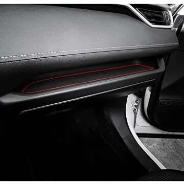 JDMCAR Liner Accessories Compatible with Toyota RAV4 2019-2024 2025 and 2021-2025 RAV-4 Prime, Custom Fit Cup Holder, Center Console, and Door Pockets Inserts Kit (Red Trim) - 15 PC Set