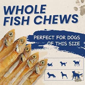 PAWUP Whole Fish Treats for Dogs Cats, Air Dried -100% Wild-Caught Fish Treat, Only Two Ingredient, High in Protein and Omega-3, 8oz