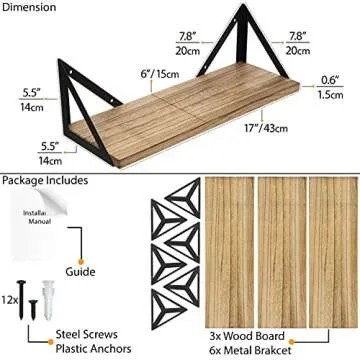 Wallniture Minori Floating Shelves Set of 3 for Stylish Storage